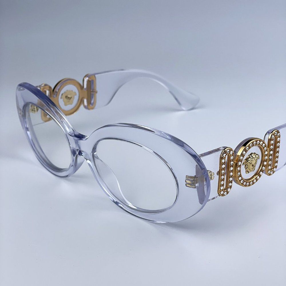 NEW VERSACE MAXI BIGGIE 148/1W Crystal Clear Oval Women 😎 - Picture 7 of 13
